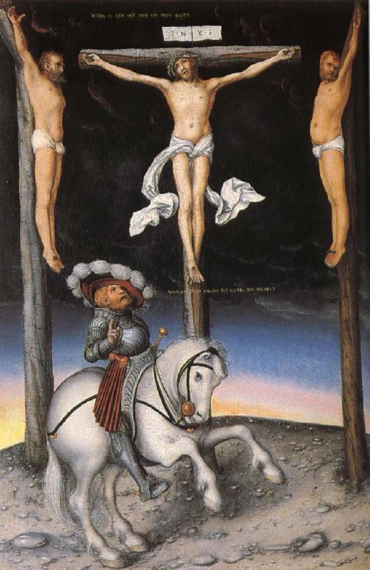 Lucas Cranach the Elder Korsfastelsescen with the conv hovitsmannen